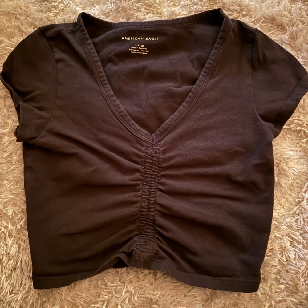 black charcoal american eagle top